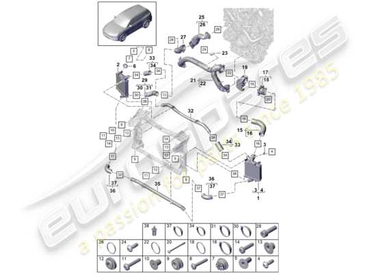 a part diagram from the Porsche Cayenne E3 parts catalogue