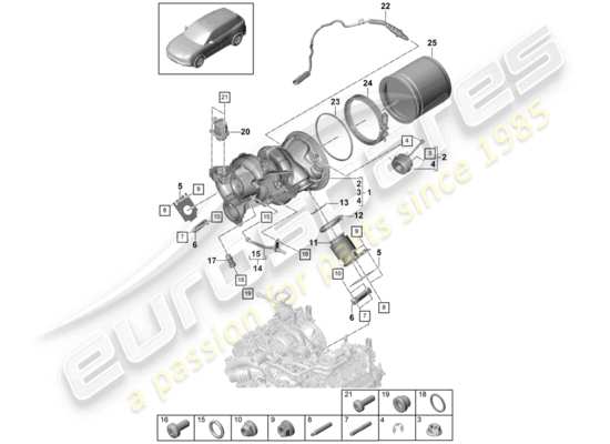 a part diagram from the Porsche Cayenne E3 parts catalogue