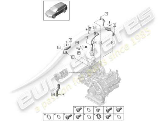 a part diagram from the Porsche Cayenne E3 parts catalogue