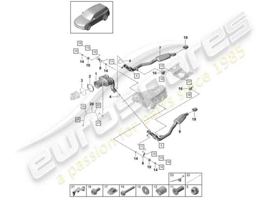 a part diagram from the Porsche Cayenne E3 parts catalogue