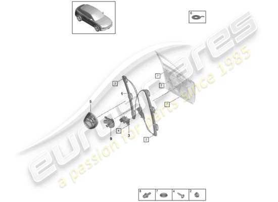 a part diagram from the Porsche Cayenne E3 (2018) parts catalogue