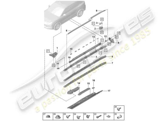 a part diagram from the Porsche Cayenne E3 parts catalogue