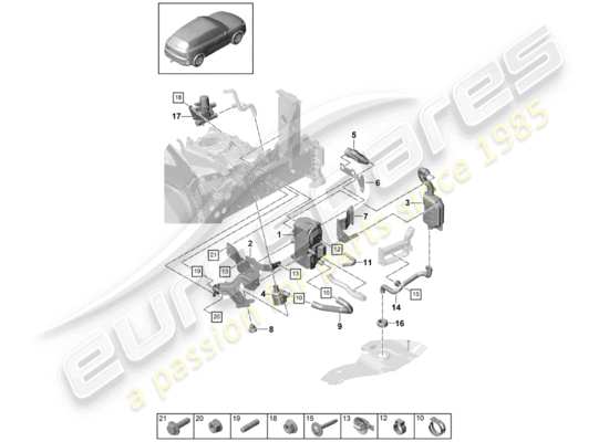 a part diagram from the Porsche Cayenne E3 parts catalogue