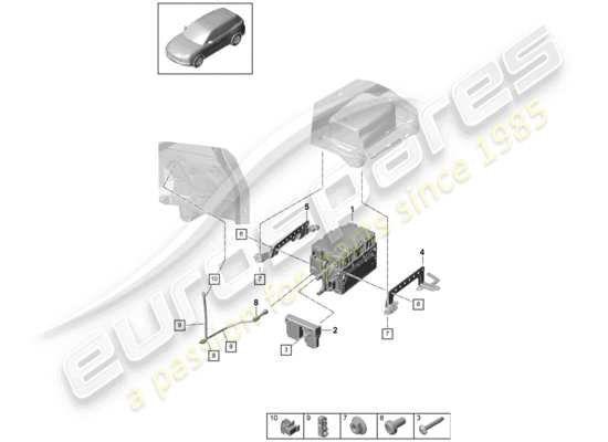 a part diagram from the Porsche Cayenne E3 (2018) parts catalogue