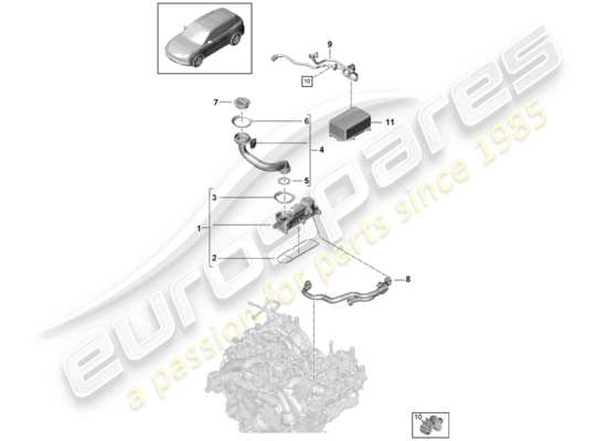 a part diagram from the Porsche Cayenne E3 (2019) parts catalogue