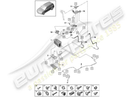 a part diagram from the Porsche Cayenne E3 parts catalogue