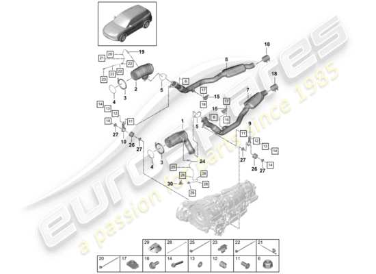 a part diagram from the Porsche Cayenne E3 parts catalogue