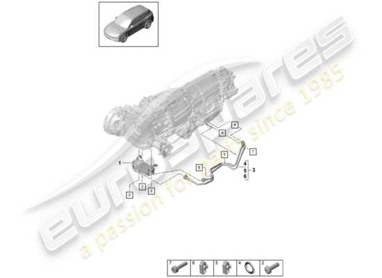 a part diagram from the Porsche Cayenne E3 (2019) parts catalogue