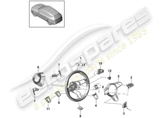 a part diagram from the Porsche Cayenne E3 parts catalogue