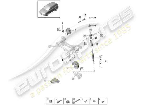 a part diagram from the Porsche Cayenne E3 (2019) parts catalogue