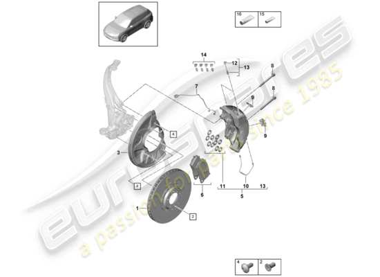 a part diagram from the Porsche Cayenne E3 (2019) parts catalogue