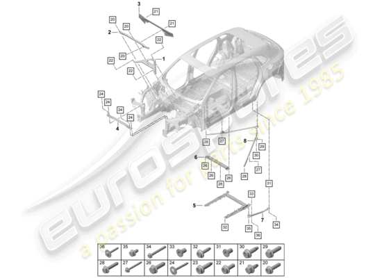 a part diagram from the Porsche Cayenne E3 (2019) parts catalogue