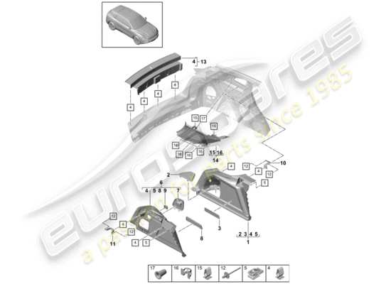 a part diagram from the Porsche Cayenne E3 (2019) parts catalogue