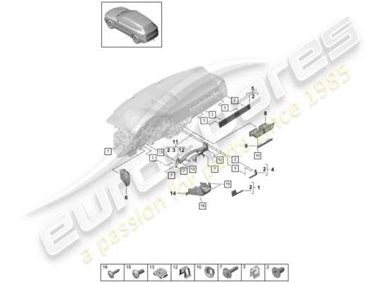 a part diagram from the Porsche Cayenne E3 parts catalogue