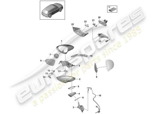 a part diagram from the Porsche Cayenne E3 (2019) parts catalogue