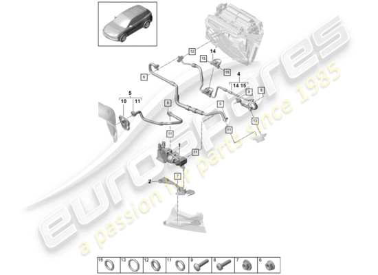 a part diagram from the Porsche Cayenne E3 parts catalogue