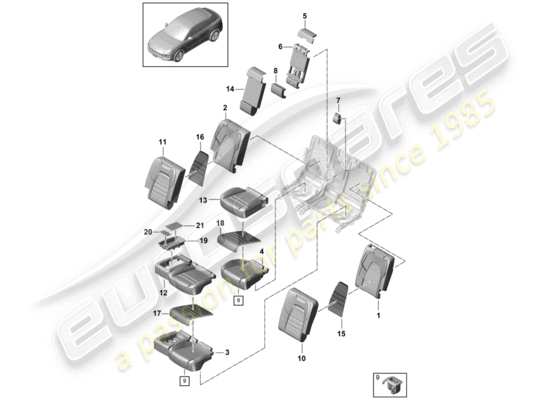 a part diagram from the Porsche Cayenne E3 parts catalogue