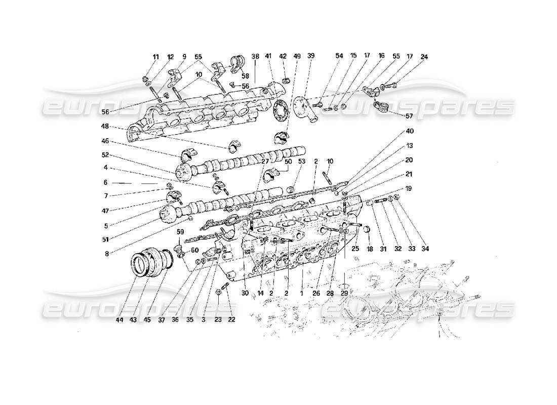 Ferrari F40 RH Cylinder Head Parts Diagram