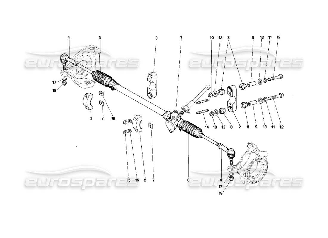 Ferrari F40 Steering Box and Linkage Parts Diagram