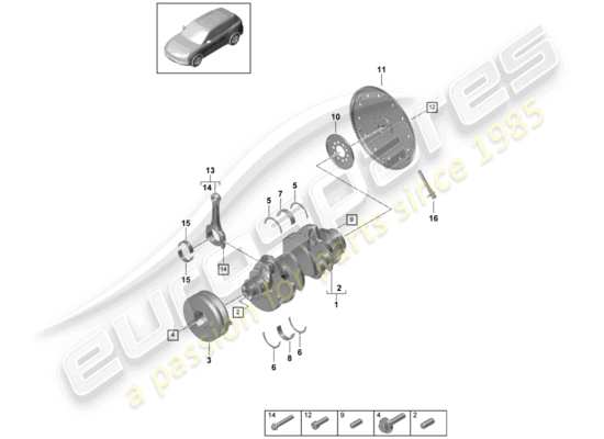 a part diagram from the Porsche Cayenne E3 parts catalogue