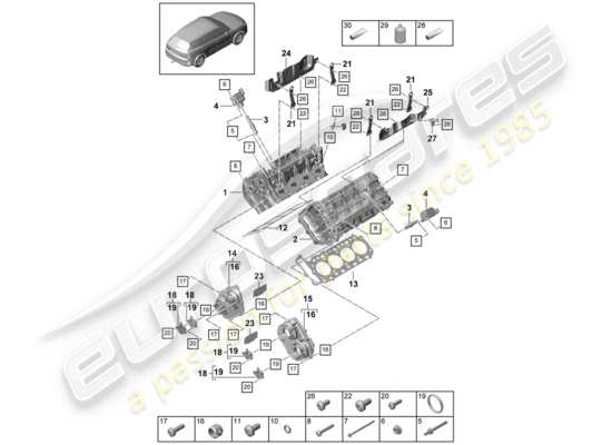 a part diagram from the Porsche Cayenne E3 parts catalogue