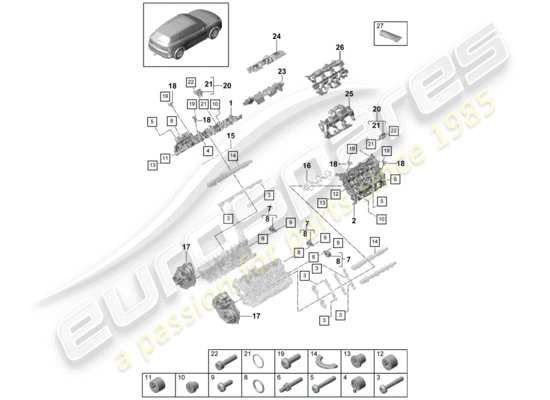 a part diagram from the Porsche Cayenne E3 parts catalogue