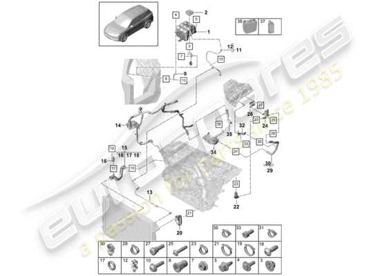 a part diagram from the Porsche Cayenne E3 parts catalogue