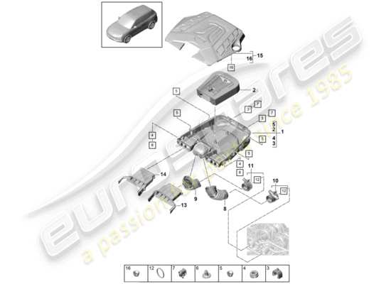 a part diagram from the Porsche Cayenne E3 parts catalogue