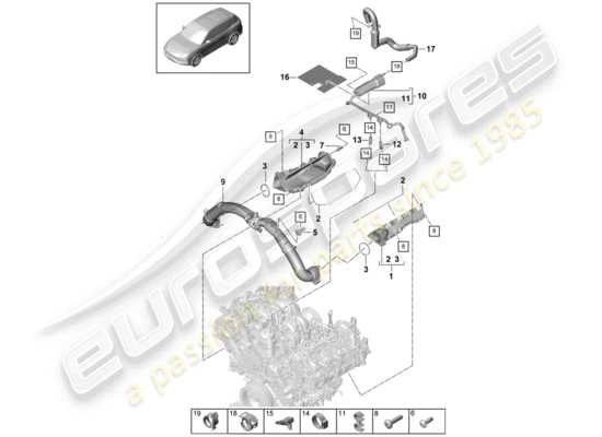 a part diagram from the Porsche Cayenne E3 parts catalogue