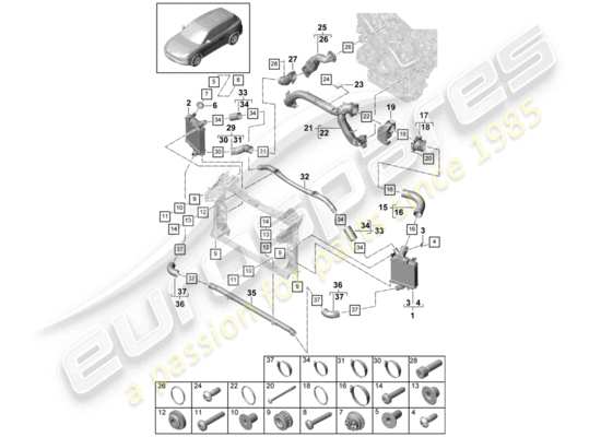 a part diagram from the Porsche Cayenne E3 parts catalogue