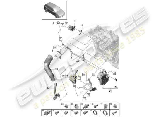 a part diagram from the Porsche Cayenne E3 parts catalogue