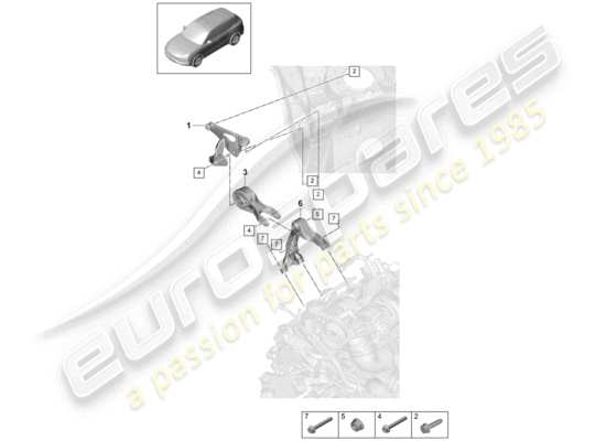 a part diagram from the Porsche Cayenne E3 (2020) parts catalogue