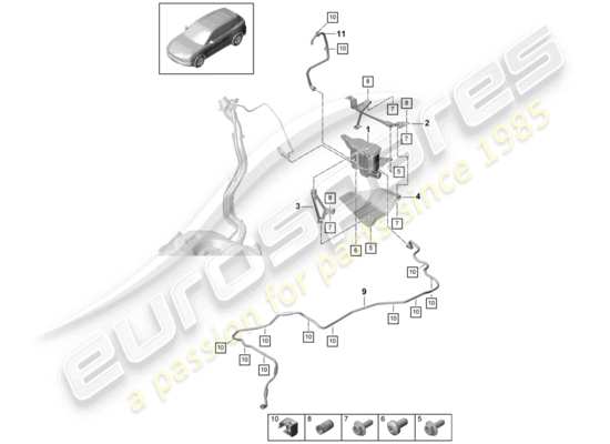 a part diagram from the Porsche Cayenne E3 parts catalogue