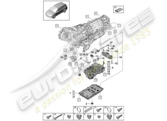 a part diagram from the Porsche Cayenne E3 (2020) parts catalogue