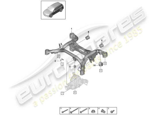 a part diagram from the Porsche Cayenne E3 (2020) parts catalogue