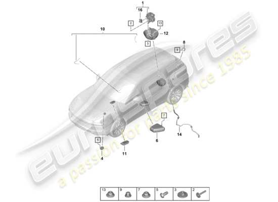 a part diagram from the Porsche Cayenne E3 parts catalogue