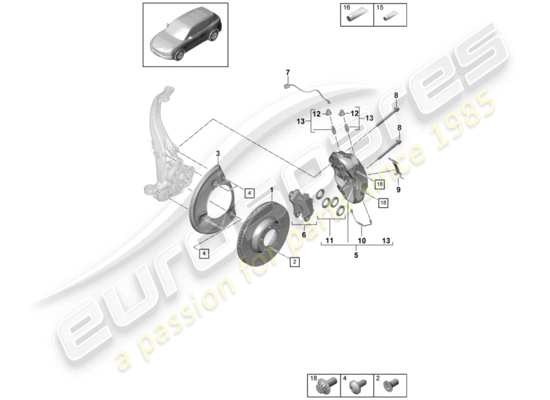 a part diagram from the Porsche Cayenne E3 parts catalogue