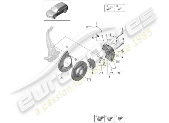 a part diagram from the Porsche Cayenne E3 parts catalogue