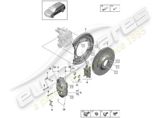 a part diagram from the Porsche Cayenne E3 (2020) parts catalogue