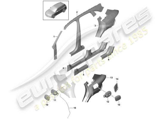 a part diagram from the Porsche Cayenne E3 (2020) parts catalogue