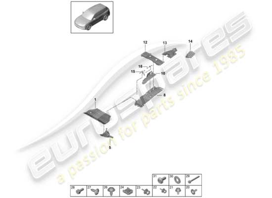 a part diagram from the Porsche Cayenne E3 parts catalogue