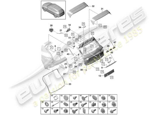 a part diagram from the Porsche Cayenne E3 parts catalogue