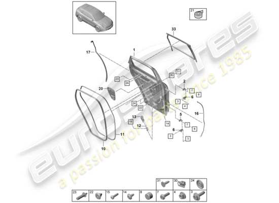 a part diagram from the Porsche Cayenne E3 parts catalogue