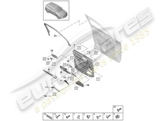 a part diagram from the Porsche Cayenne E3 parts catalogue