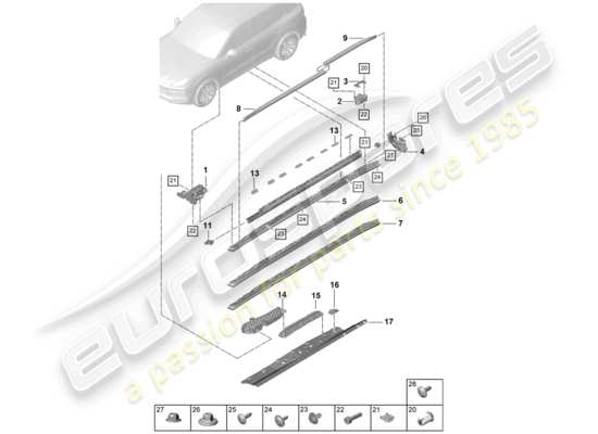 a part diagram from the Porsche Cayenne E3 parts catalogue