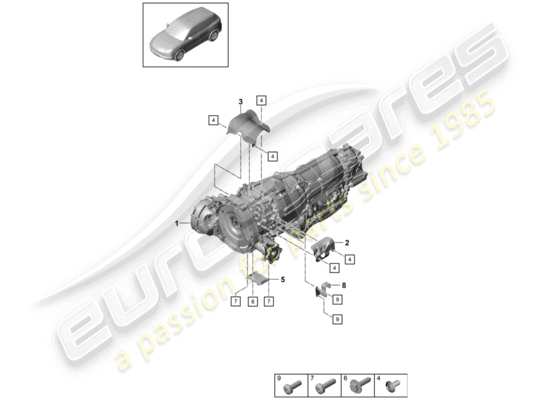 a part diagram from the Porsche Cayenne E3 parts catalogue