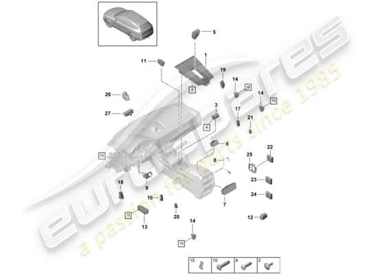 a part diagram from the Porsche Cayenne E3 parts catalogue