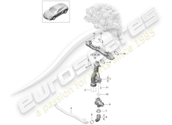 a part diagram from the Porsche Cayman 981 parts catalogue