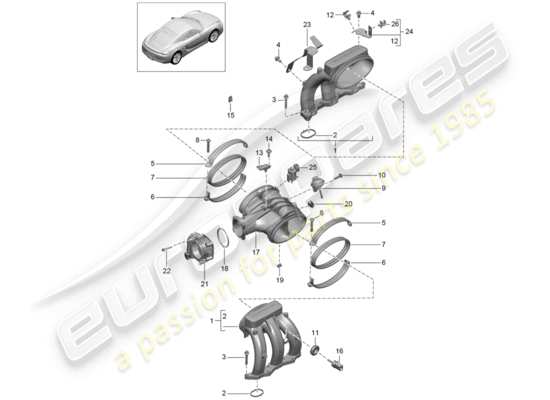 a part diagram from the Porsche Cayman 981 parts catalogue