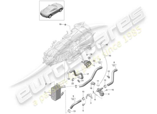 a part diagram from the Porsche Cayman 981 parts catalogue